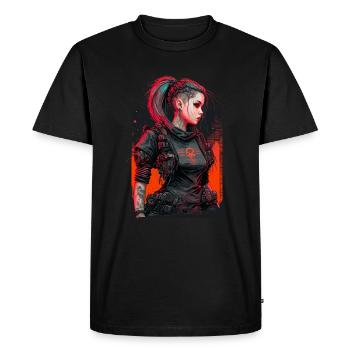 Peinture tendance d’une femme punk - T-shirt Premium bio Homme - noir - Devant - Nico (187cm)