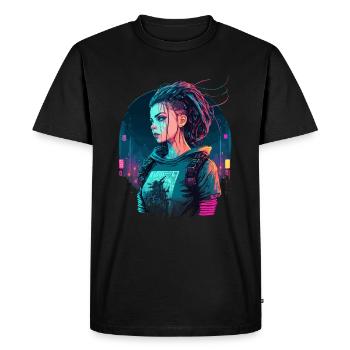 Cool Dame futuriste pour figure épique. - T-shirt Premium bio Homme - noir - Devant - Nico (187cm)