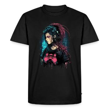Belle dame punk pour les amateurs de jeux - T-shirt Premium bio Homme - noir - Devant - Nico (187cm)
