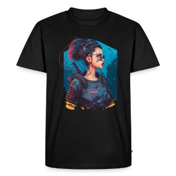 Stunning Design Of A Beautiful Futuristic Girl - Men's Premium Organic T-Shirt - black - Front - Nico (187cm)