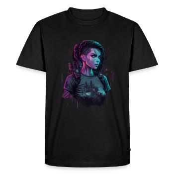 Stunning Design Of A Beautiful Futuristic Girl - Men's Premium Organic T-Shirt - black - Front - Nico (187cm)