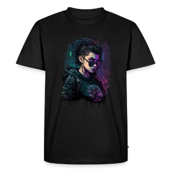 gamer woman on action experience art. in a gamer - Men's Premium Organic T-Shirt - black - Front - Nico (187cm)