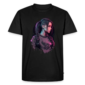 Peinture étonnante d’une dame intrépide - T-shirt Premium bio Homme - noir - Devant - Nico (187cm)