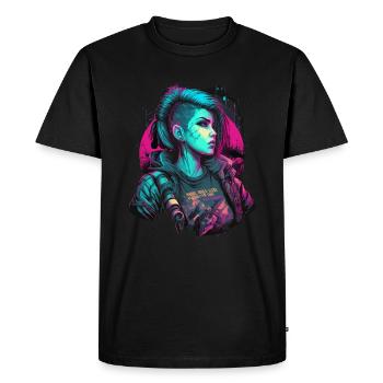 Beautiful Futuristic Girl For Gaming Fans - Men's Premium Organic T-Shirt - black - Front - Nico (187cm)