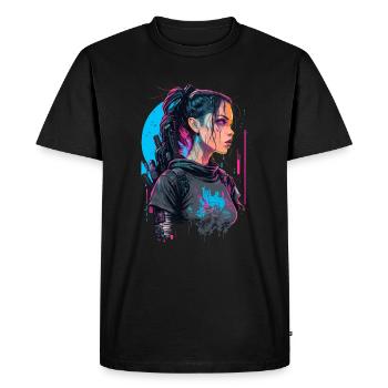 Stunning Portrait of a Punk Women - Men's Premium Organic T-Shirt - black - Front - Nico (187cm)