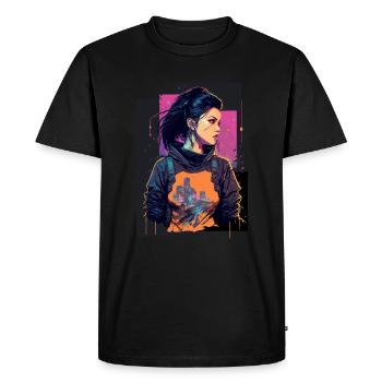 Amazing Drawing of a Punk Lady - Men's Premium Organic T-Shirt - black - Front - Nico (187cm)