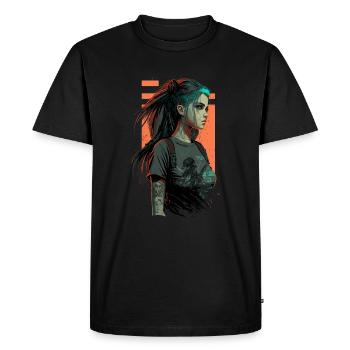 Amazing Looking Punk Girl the fabulous Christmas - Men's Premium Organic T-Shirt - black - Front - Nico (187cm)
