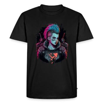 Amazing Design of a Science Fiction Women - Men's Premium Organic T-Shirt - black - Front - Nico (187cm)