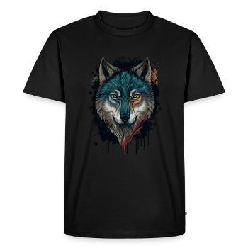 Conception de loups pour tous les amoureux des animaux de la forêt - T-shirt Premium bio Homme - noir - Devant - Nico (187cm)