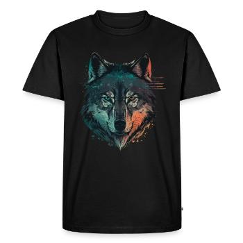 Un dessin de loup pour tous les amateurs de loups - T-shirt Premium bio Homme - noir - Devant - Nico (187cm)
