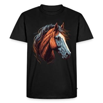 Horse Head - Men's Premium Organic T-Shirt - black - Front - Nico (187cm)