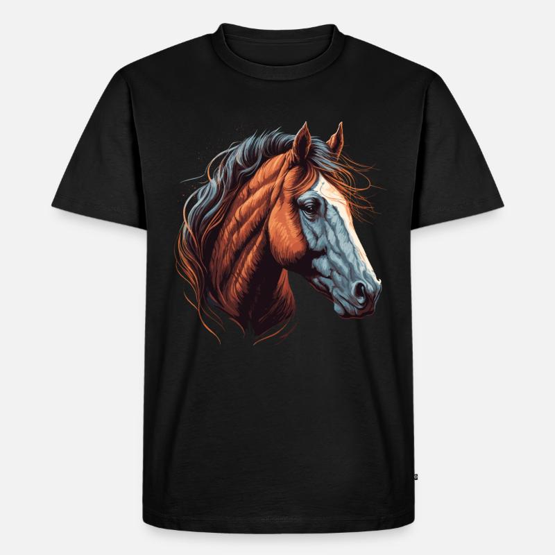 Pferdekopf - Männer Premium Bio T-Shirt - Schwarz