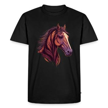 Belle tête de cheval - T-shirt Premium bio Homme - noir - Devant - Nico (187cm)