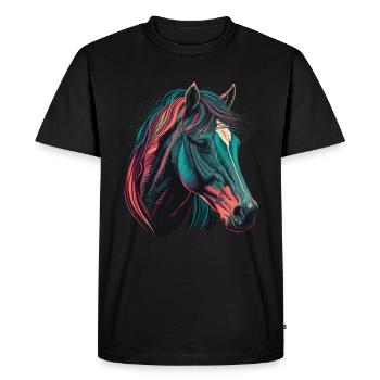 Head of a Stallion - Men's Premium Organic T-Shirt - black - Front - Nico (187cm)