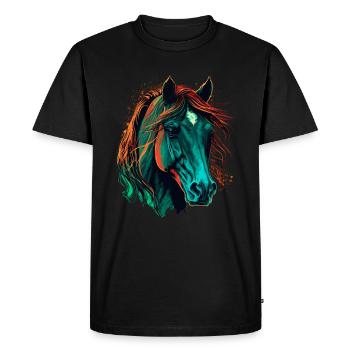 Horse Owner - Men's Premium Organic T-Shirt - black - Front - Nico (187cm)