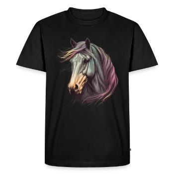 Cheval Morgan - T-shirt Premium bio Homme - noir - Devant - Nico (187cm)