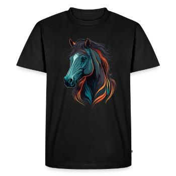 Tête de cheval Morgan - T-shirt Premium bio Homme - noir - Devant - Nico (187cm)