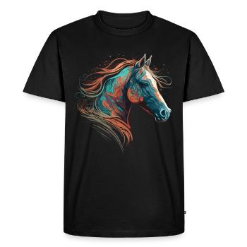 Breathtaking Horse Illustration - Men's Premium Organic T-Shirt - black - Front - Nico (187cm)