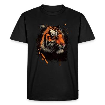 Tête de tigre - T-shirt Premium bio Homme - noir - Devant - Nico (187cm)