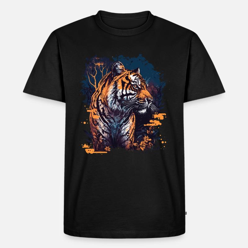 Tiger - Männer Premium Bio T-Shirt - Schwarz