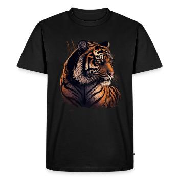 Indien Tigre - T-shirt Premium bio Homme - noir - Devant - Nico (187cm)