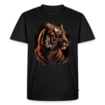 Portrait de tigre majestueux - T-shirt Premium bio Homme - noir - Devant - Nico (187cm)