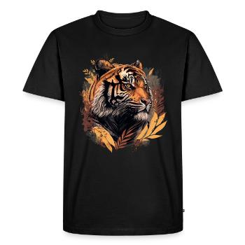Tigre de l’Inde - T-shirt Premium bio Homme - noir - Devant - Nico (187cm)
