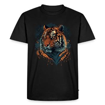 Conception de tigre plat - T-shirt Premium bio Homme - noir - Devant - Nico (187cm)