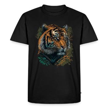 Portrait de visage de tigre - T-shirt Premium bio Homme - noir - Devant - Nico (187cm)