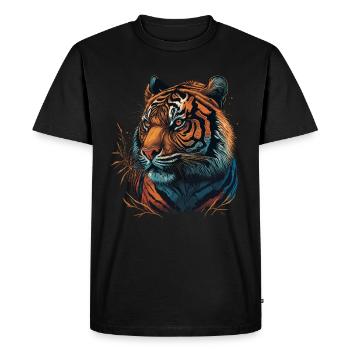 Œuvre d’art d’un tigre - T-shirt Premium bio Homme - noir - Devant - Nico (187cm)