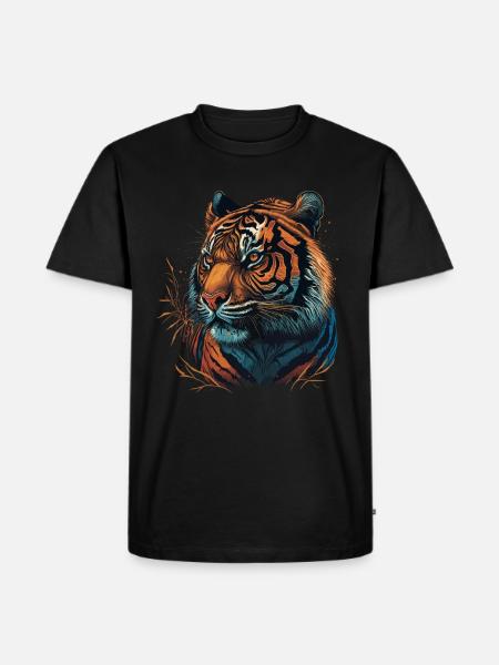 Artwork of a Tiger - Men's Premium Organic T-Shirt - black