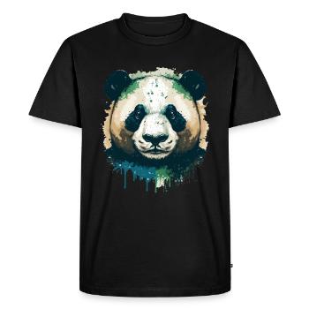 Panda Ink Illustration - Men's Premium Organic T-Shirt - black - Front - Nico (187cm)