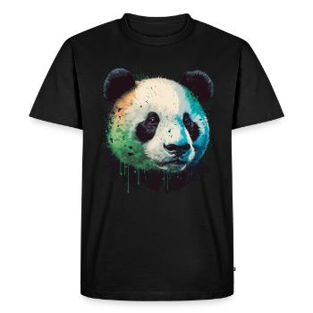Visage de Panda - T-shirt Premium bio Homme - noir - Devant - Nico (187cm)
