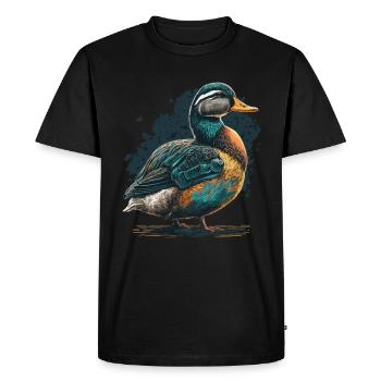 Illustration de canard - T-shirt Premium bio Homme - noir - Devant - Nico (187cm)