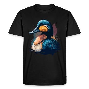 Peinture de canard - T-shirt Premium bio Homme - noir - Devant - Nico (187cm)