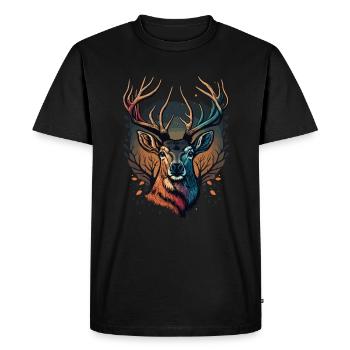 Faon - T-shirt Premium bio Homme - noir - Devant - Nico (187cm)