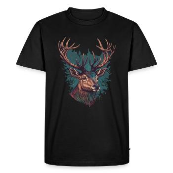 Caribou - T-shirt Premium bio Homme - noir - Devant - Nico (187cm)