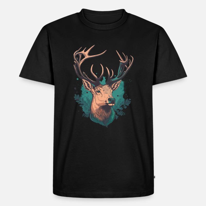 Hirschjagd Liebhaber - Männer Premium Bio T-Shirt - Schwarz