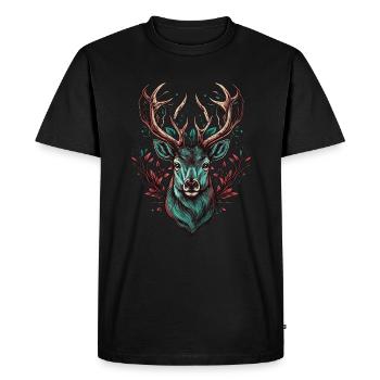 Wild Deer - Men's Premium Organic T-Shirt - black - Front - Nico (187cm)