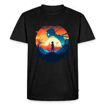 ce monde - T-shirt Premium bio Homme - noir - Devant - Nico (187cm)