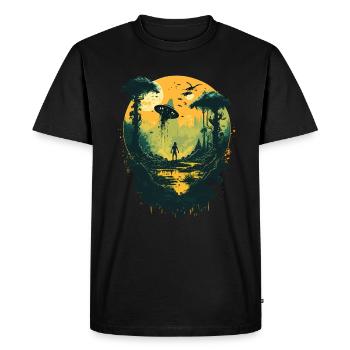 Hors de ce monde - T-shirt Premium bio Homme - noir - Devant - Nico (187cm)