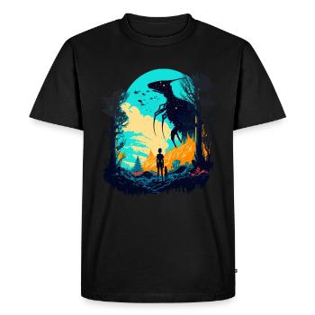 rebellious alien - Men's Premium Organic T-Shirt - black - Front - Nico (187cm)