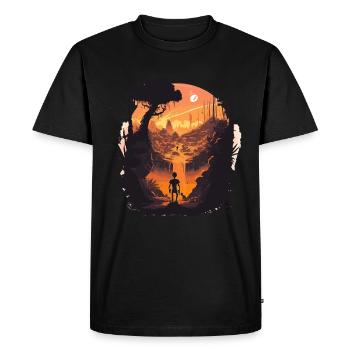 green - Men's Premium Organic T-Shirt - black - Front - Nico (187cm)