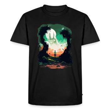 galaxy - Men's Premium Organic T-Shirt - black - Front - Nico (187cm)
