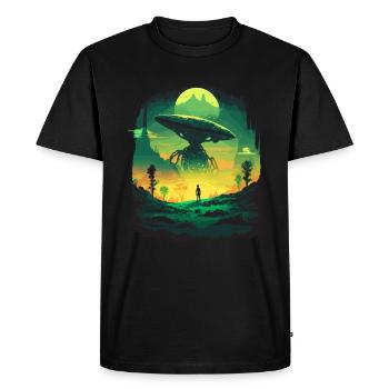 Journée mondiale des ovnis - T-shirt Premium bio Homme - noir - Devant - Nico (187cm)