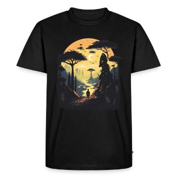 city - Men's Premium Organic T-Shirt - black - Front - Nico (187cm)