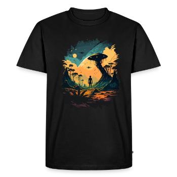 outer space - Men's Premium Organic T-Shirt - black - Front - Nico (187cm)
