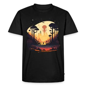 outer space - Men's Premium Organic T-Shirt - black - Front - Nico (187cm)