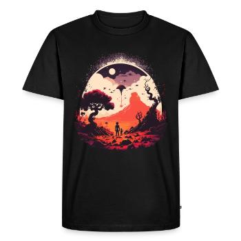 c’est là-bas - T-shirt Premium bio Homme - noir - Devant - Nico (187cm)