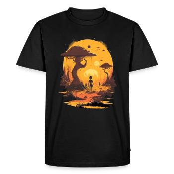 Aliens are Real - Men's Premium Organic T-Shirt - black - Front - Nico (187cm)